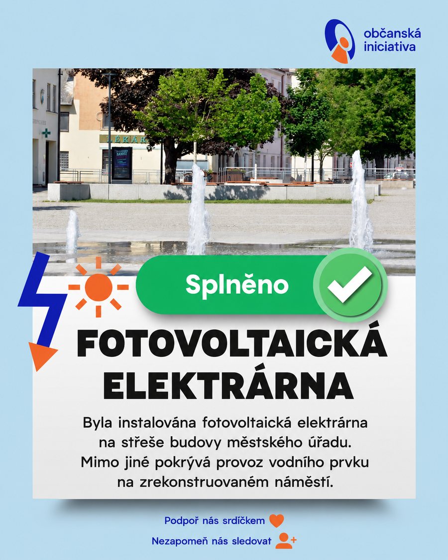 Vodní prvek na zrekonstruovaném náměstí v Letovicích