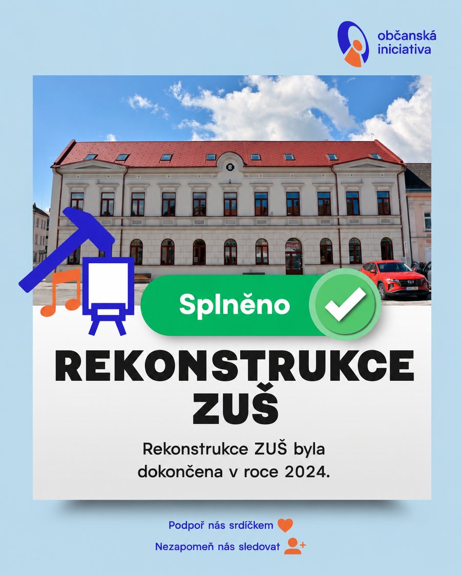 Zrekonstruovaná budova základní umělecké školy v Letovicích